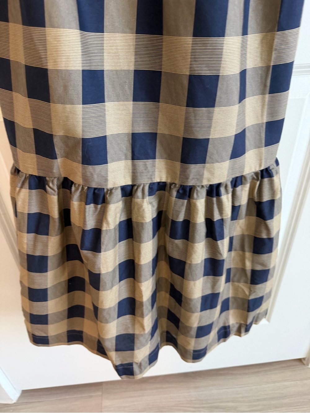 Summersalt Tiered Midi Dress L Buffalo Check Plaid Cotton NWT - Picture 10 of 14